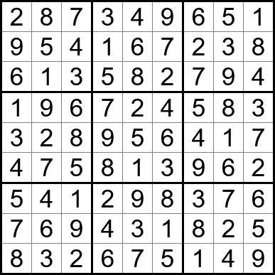 A sudoku puzzle with a lot of numbers in it