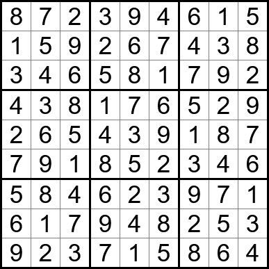 A sudoku puzzle with a lot of numbers in it