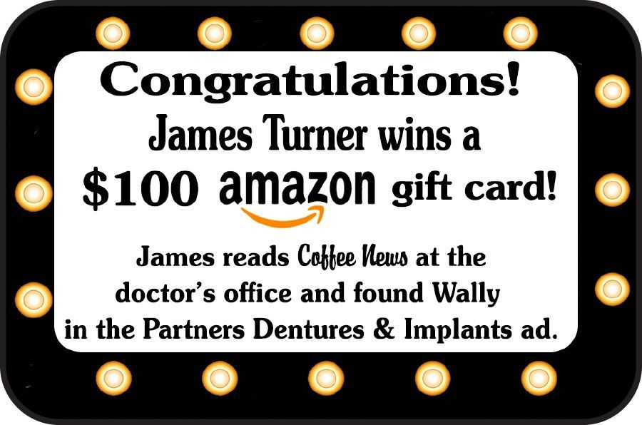 A sign that says we have 2 contest winners