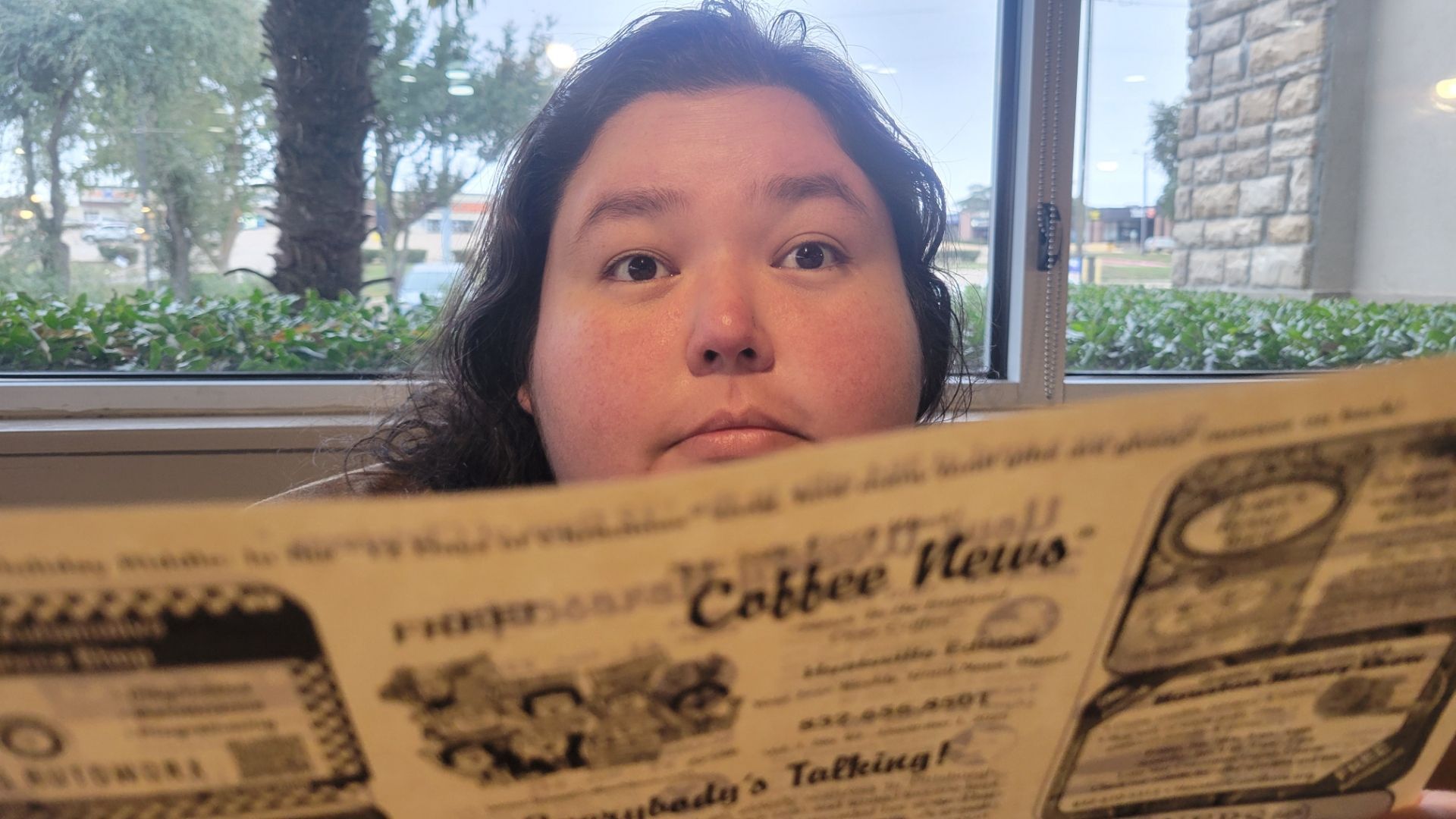 Person looking over a 