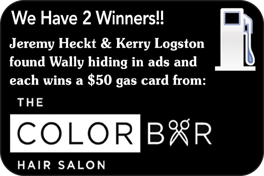 A sign that says we have 2 contest winners