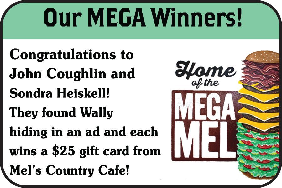 A sign that says we have 2 contest winners