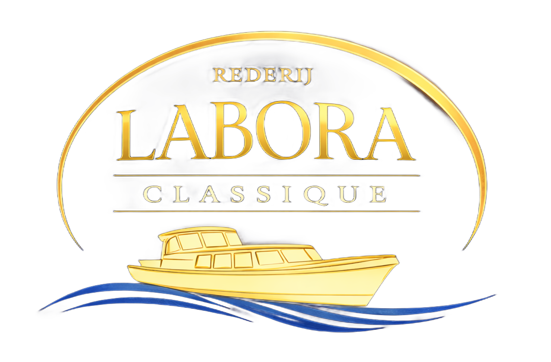 Een goudkleurig logo voor