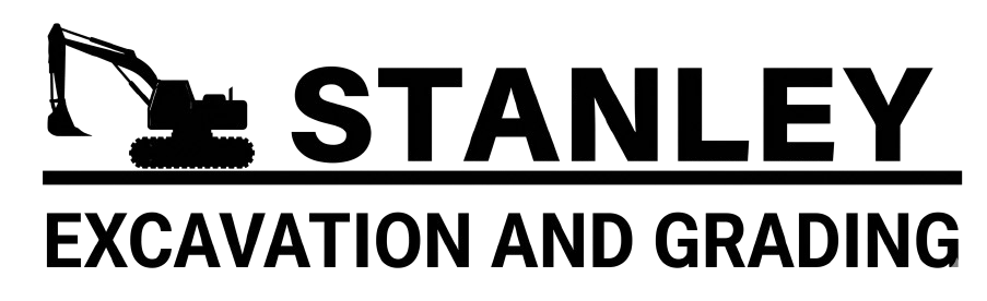 Stanley Excavation & Grading logo with excavator graphic.