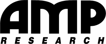 A black and white logo for amp research