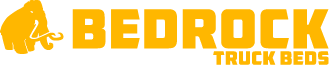 A bedrock truck beds logo with a horse on it