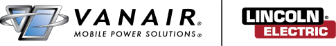Vanair and lincoln electric logos on a white background