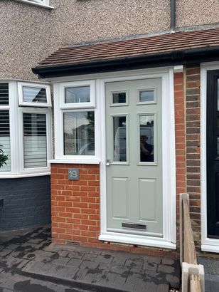 Composite door and flag window install, porch, agate grey, blackfen, sidcup,