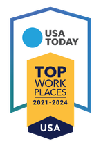 A logo for usa today 's top work places