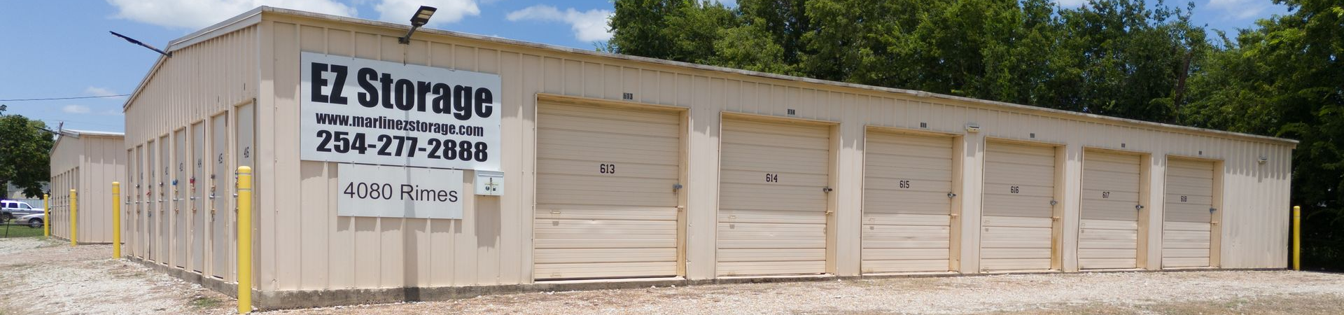 Marlin EZ Storage at 4080 Rimes St — drive-up storage units with 24/7 access in Marlin, TX.