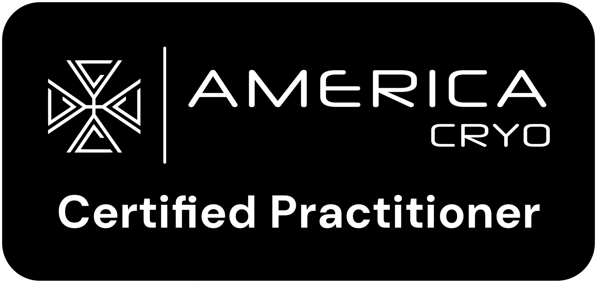 AMERICA CRY Certified Practitioner logo in white on a black background