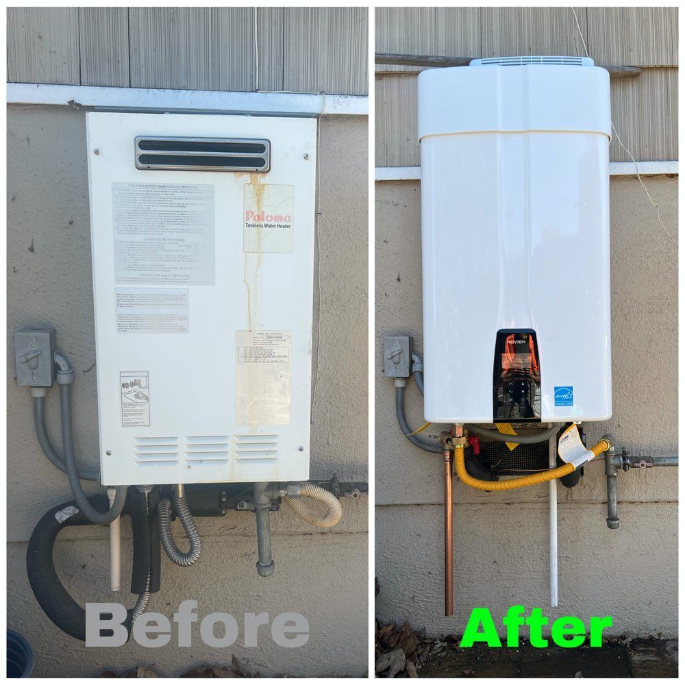 Before and After Water Heater Repair — Vallejo, CA — SONS OF GLORY PLUMBING