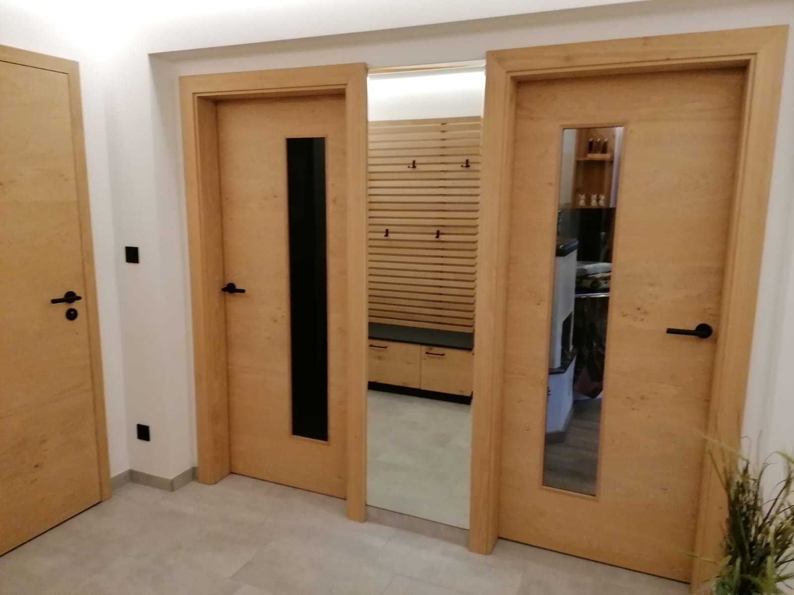 2 Holztüren und Spiegel
