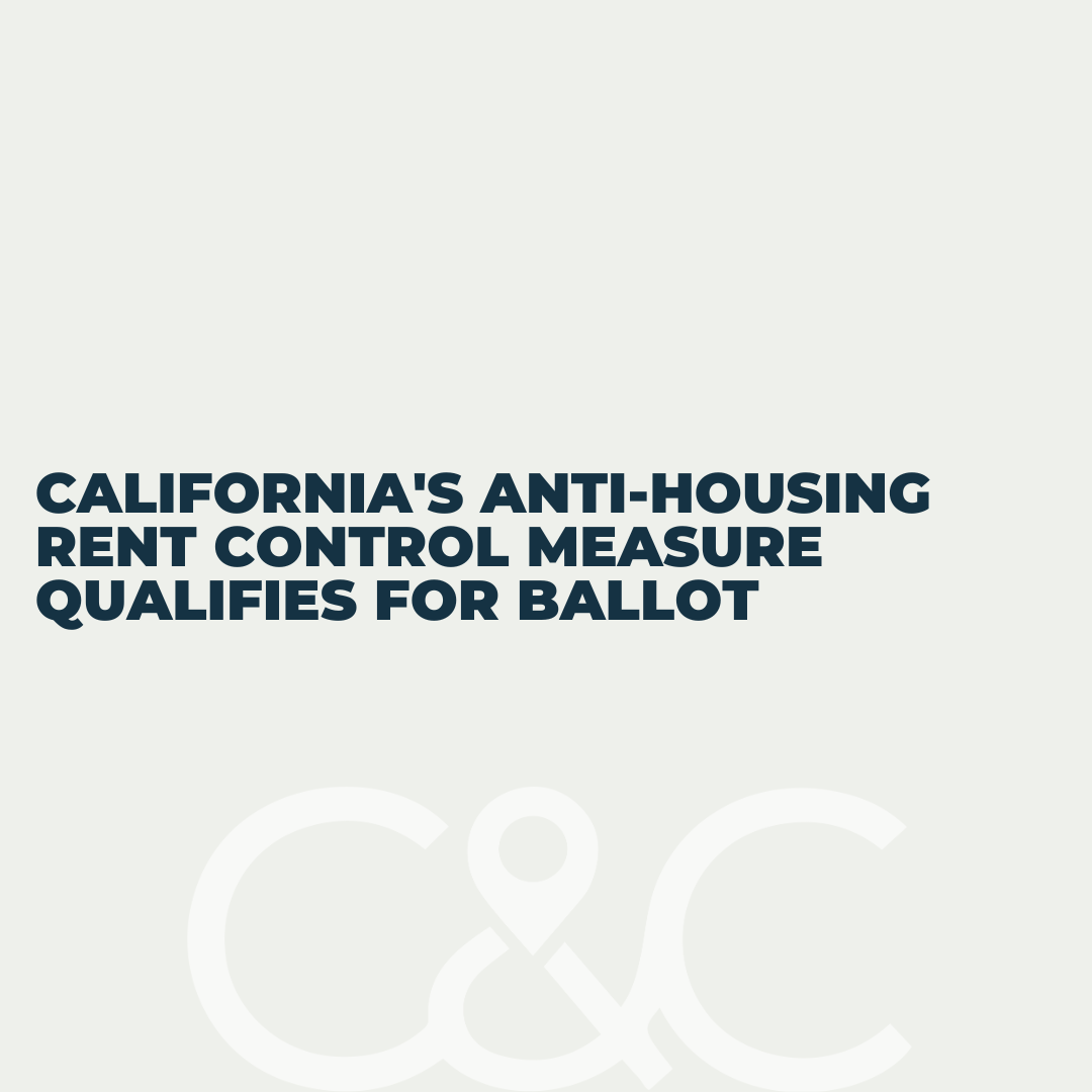 California's Anti-Housing Rent Control Measure Qualifies For Ballot