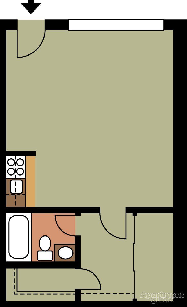 $1,520– $1,620  STUDIO : 1 BATH 485 Sq. Ft.