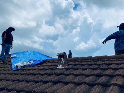 Roof repair due to storm damage