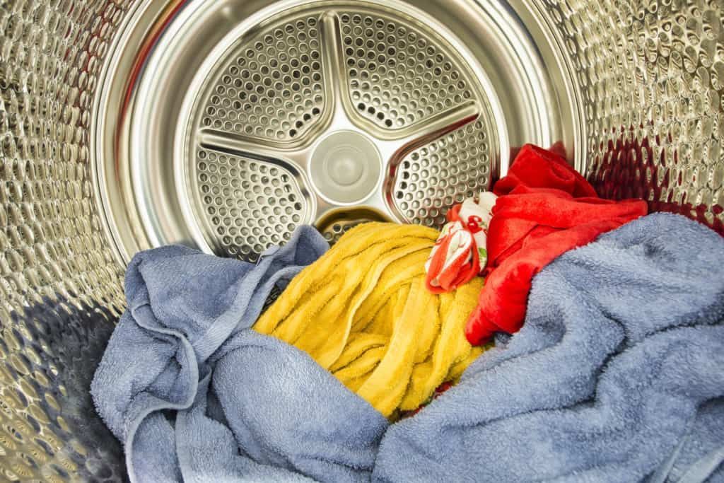 laundry in clothes dryer