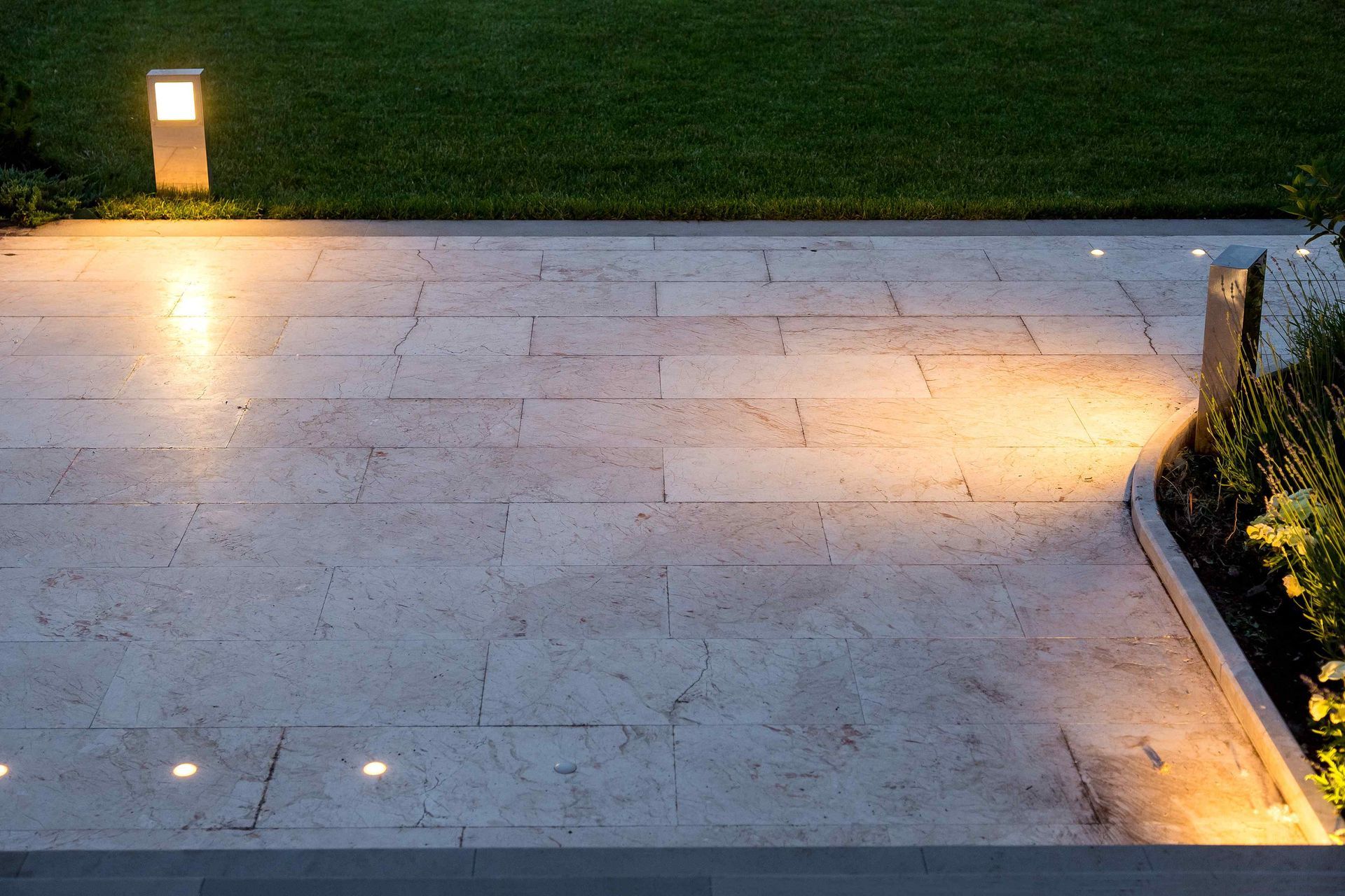 Custom Hardscaped path with lighting Installation by Affordable Landscapes Carson City