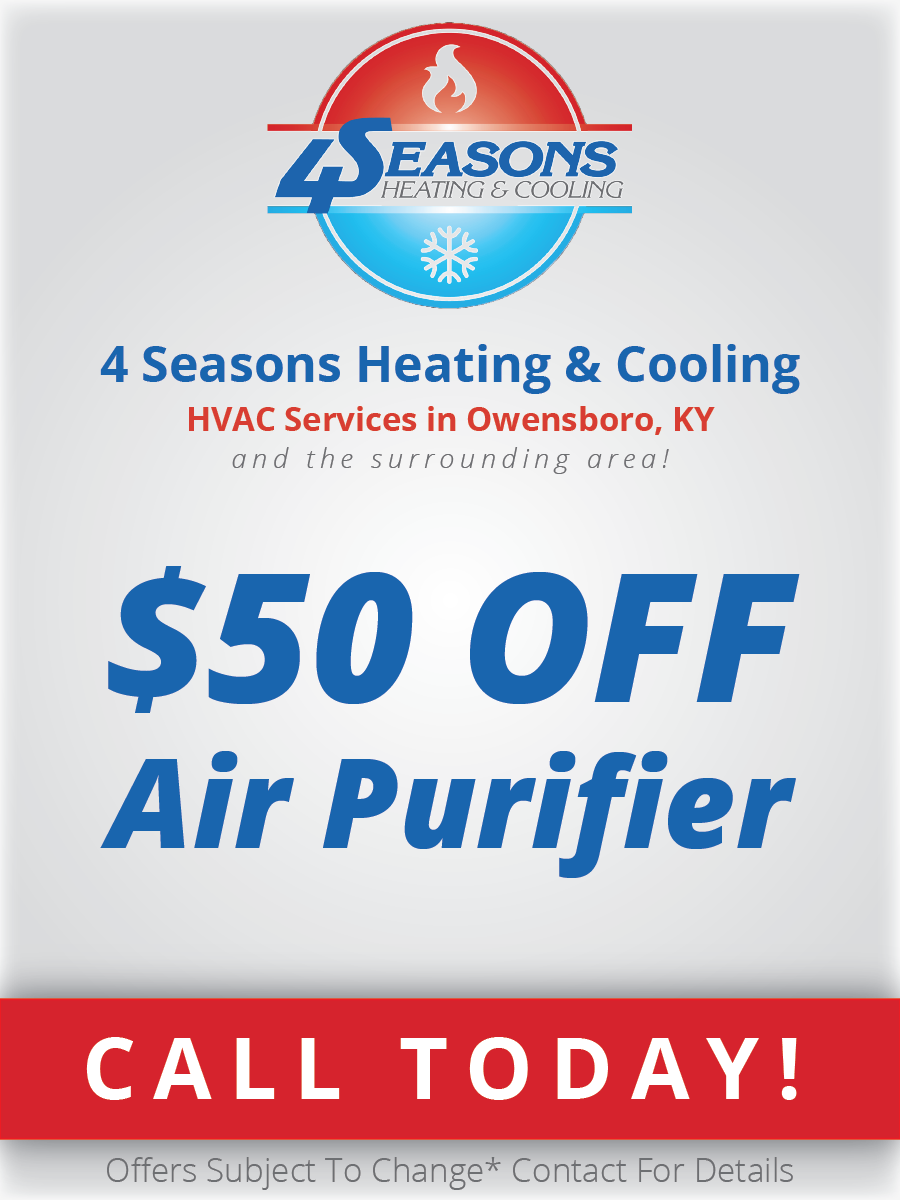 4 Seasons Heating & Cooling Promotional $50 Off Air Purifier Banner