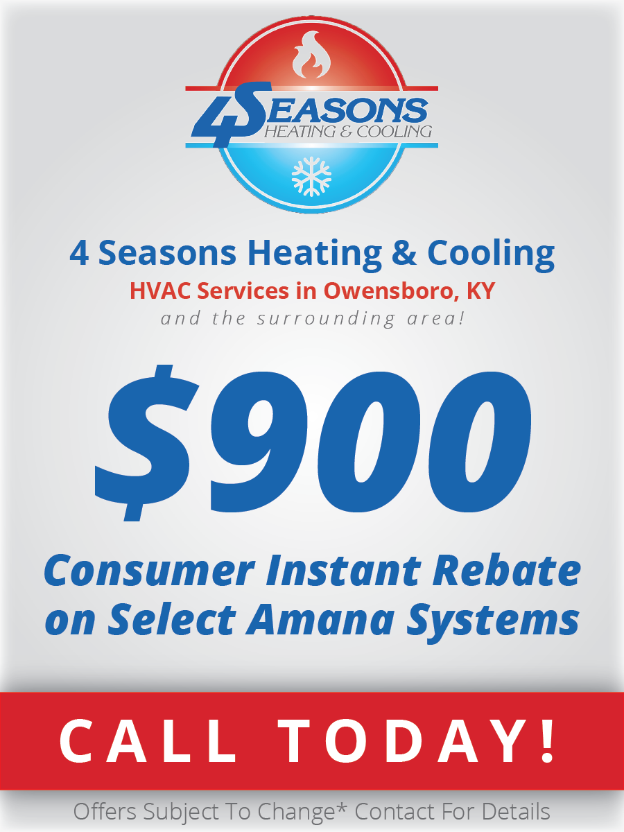 4 Seasons Heating & Cooling Promotional $900 Rebate Banner