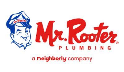 A logo for mr. rooter plumbing a neighborly company