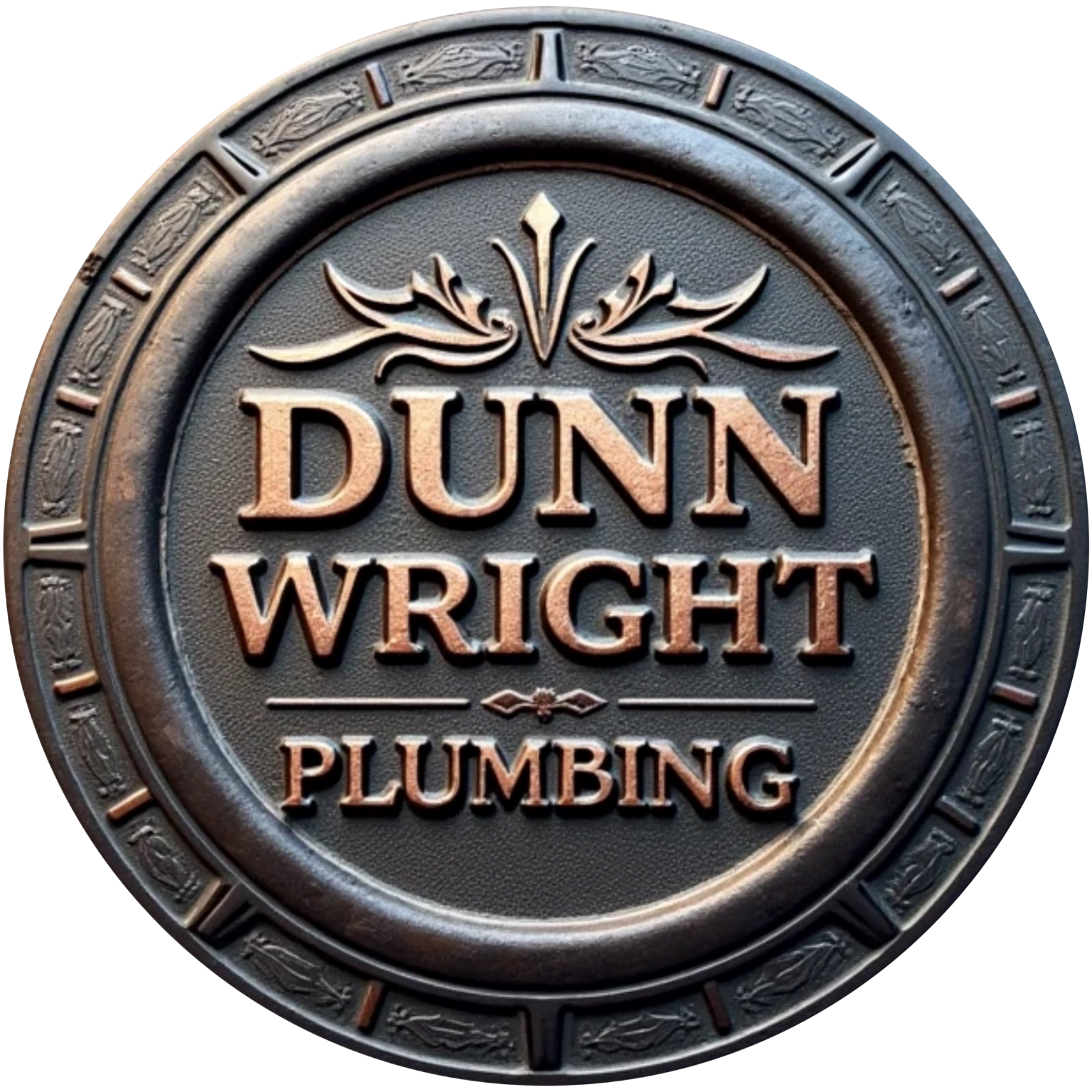 A dunny wright plumbing logo is shown on a white background