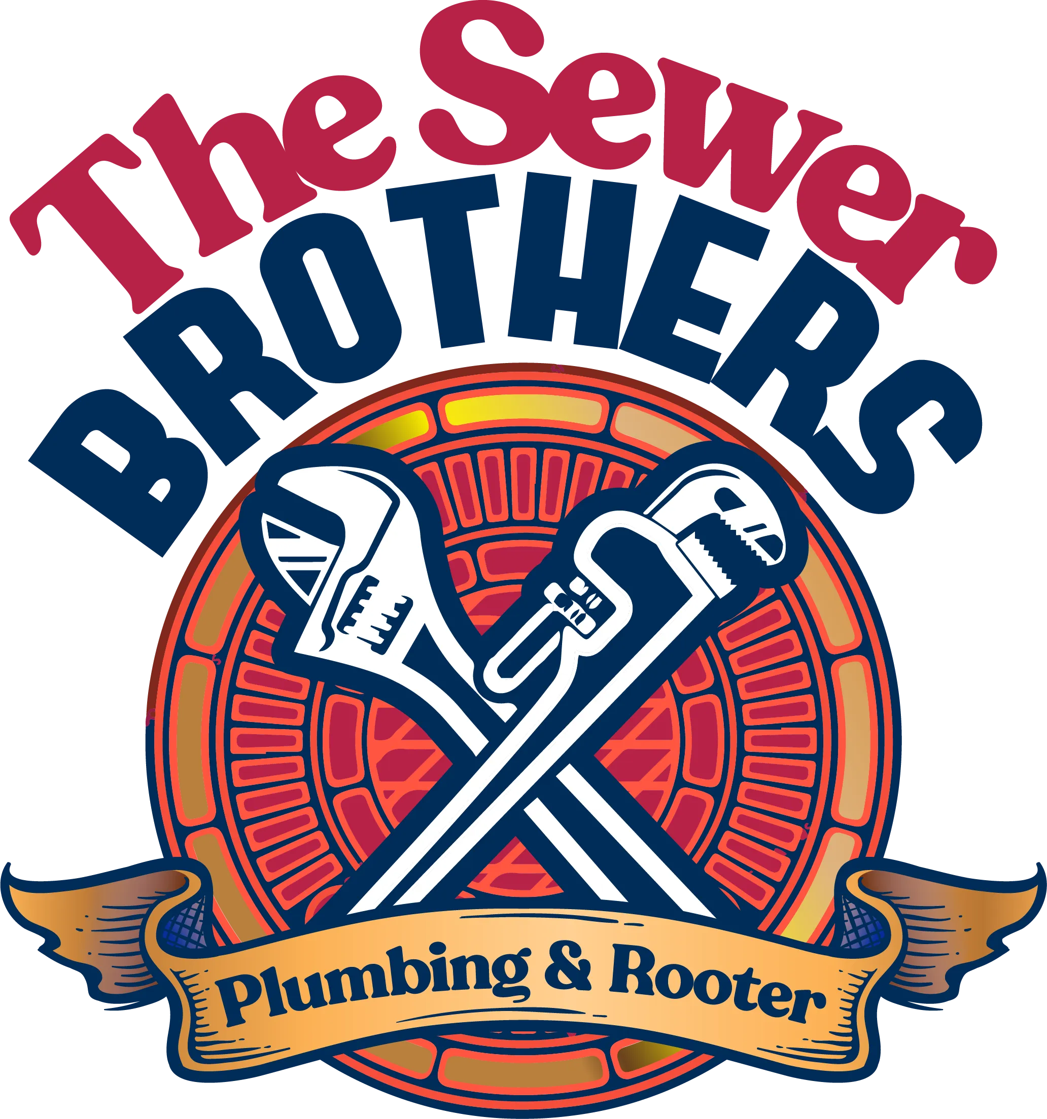 A logo for the sewer brothers plumbing and rooter