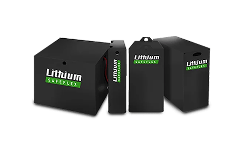 A group of lithium batteries are sitting next to each other on a white surface.
