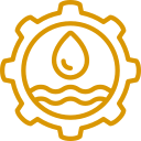 A gear with a drop of water inside of it.