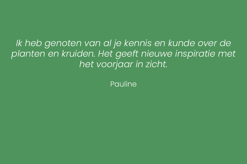testimonial van deelnemer over werken met kruiden bij Herborista