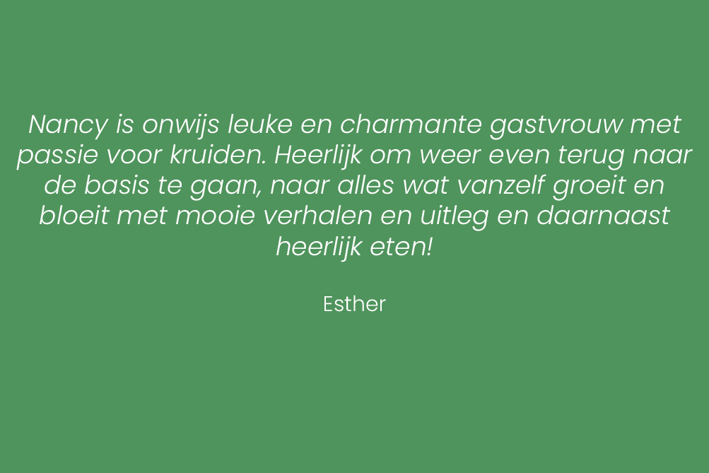 testimonial van deelnemer over werken met kruiden bij Herborista