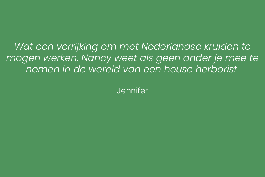 testimonial van deelnemer over werken met kruiden bij Herborista