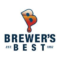 The brewers best logo is a drawing of a beer bottle with a drop of liquid coming out of it.