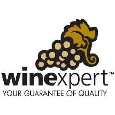 A wine expert logo with a bunch of grapes on it.