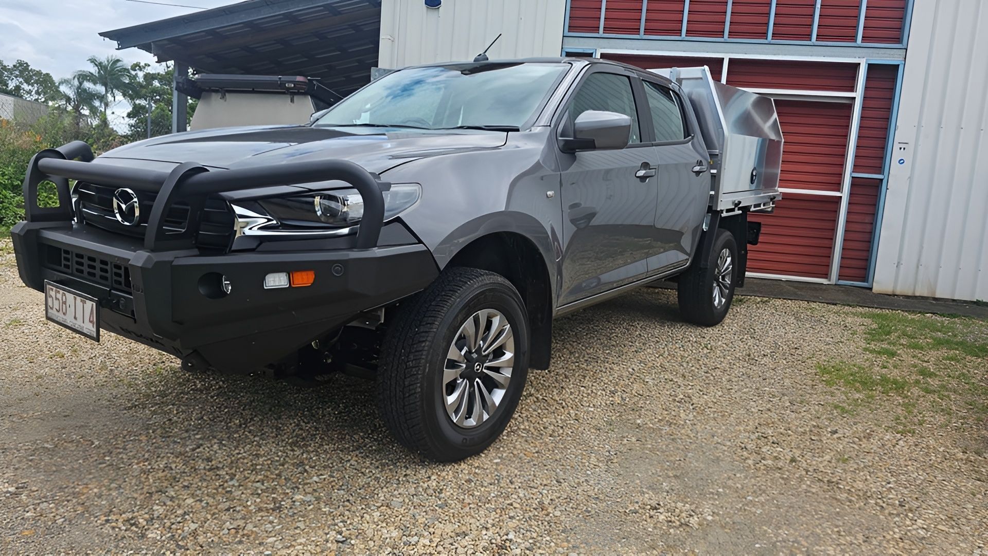 White Toyota Land Cruiser Prado Suv Parked on Gravel — Track N Back 4x4 In Mareeba, QLD
