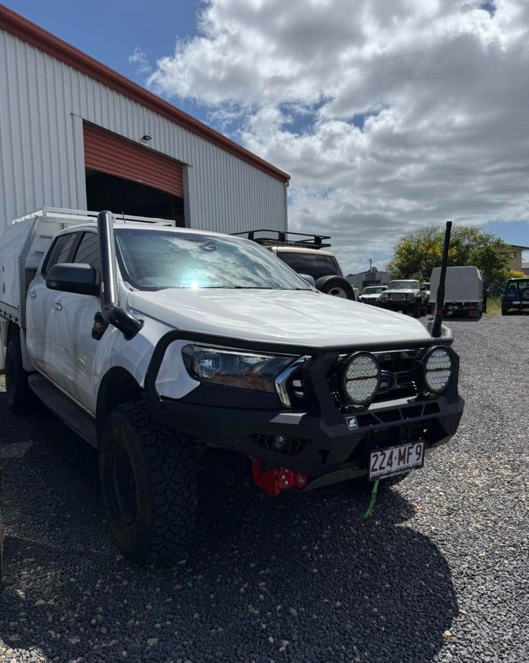 White Ford Ranger Pickup Truck With a Snorkel — Track N Back 4x4 In Mareeba, QLD
