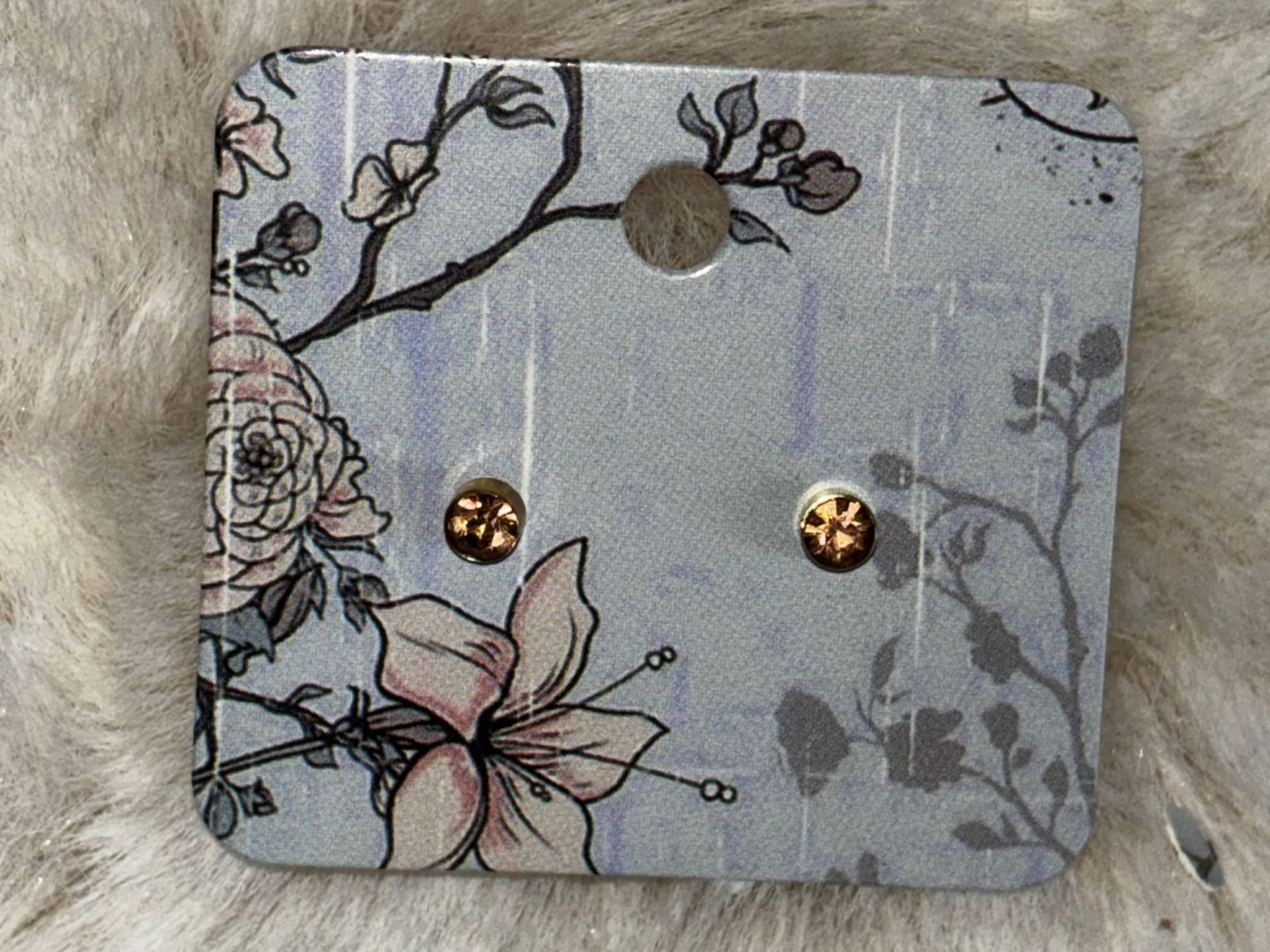 Oorknopjes met brons steentje