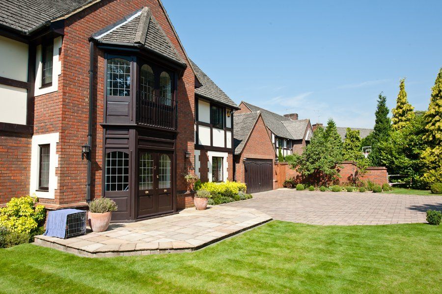 Back view of the garden created in Cobham, Surrey