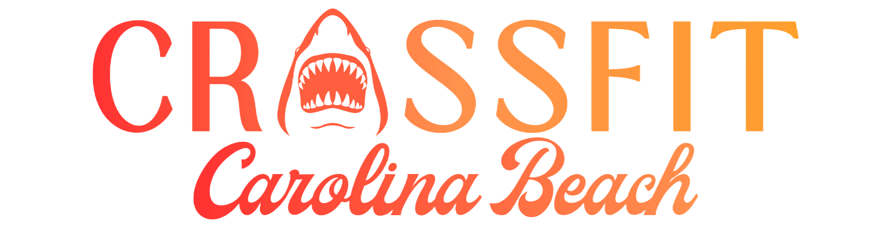 CrossFit Carolina Beach logo: sunset scene with palm tree and waves.