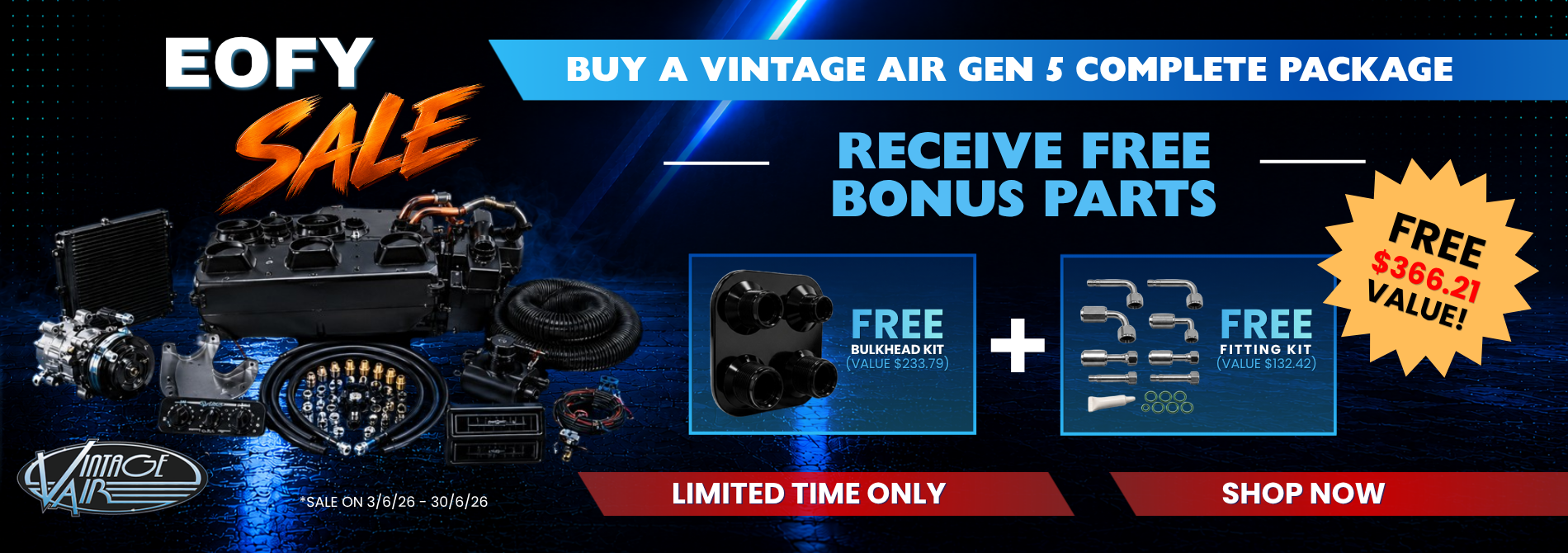EOFY 2026 Vintage Air Gen 5 Package Bonus Parts