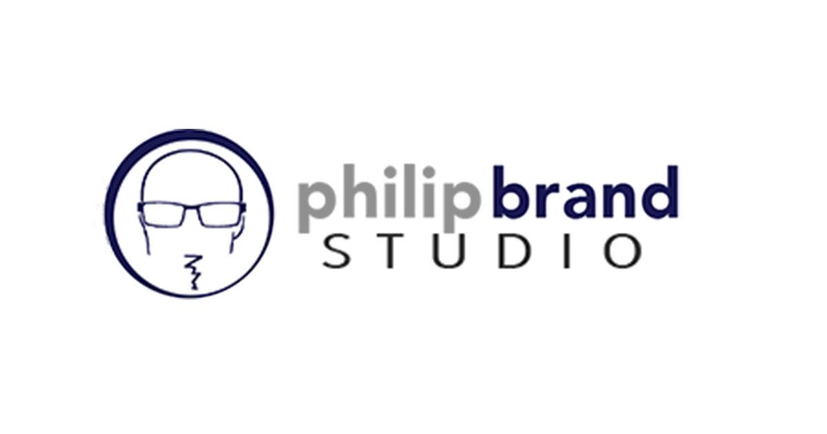 Logo: Silhouette of a person wearing glasses inside a circle; 