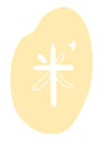 Chinese character for rice (米) in white, on a light yellow blob.