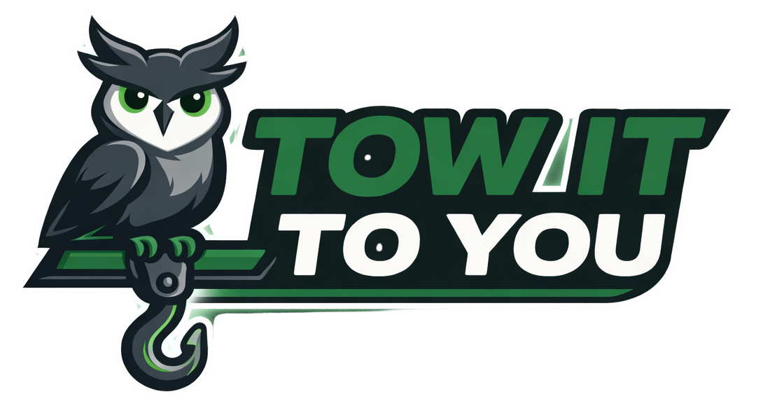 Owl holding a tow hook with