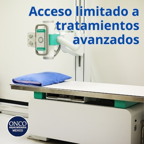 Equipo de radioterapia representando el acceso limitado a tratamientos avanzados.