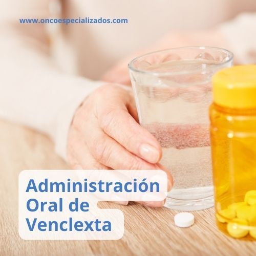 Envase de Venclexta (Venetoclax) utilizado en el tratamiento de la leucemia linfocítica crónica mediante administración oral.