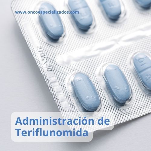 Blister de tabletas de Teriflunomida utilizado en el tratamiento de la esclerosis múltiple.