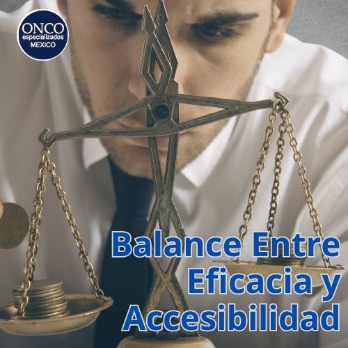 simbolizando el equilibrio entre la eficacia del tratamiento y su costo.