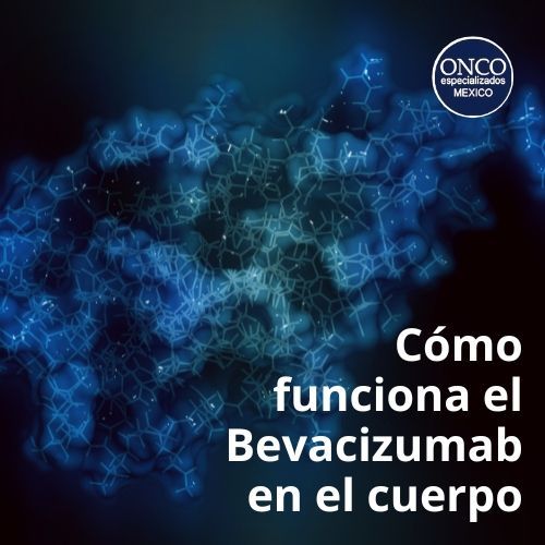 A poster that says `` como funciona el bevacizumab en el cuerpo ''