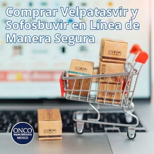 Sitio web de una farmacia en línea confiable mostrando velpatasvir y sofosbuvir disponibles para la compra.