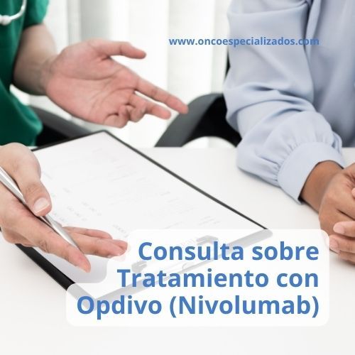 Paciente consultando a su oncólogo sobre el tratamiento con Opdivo (Nivolumab) para el cáncer.